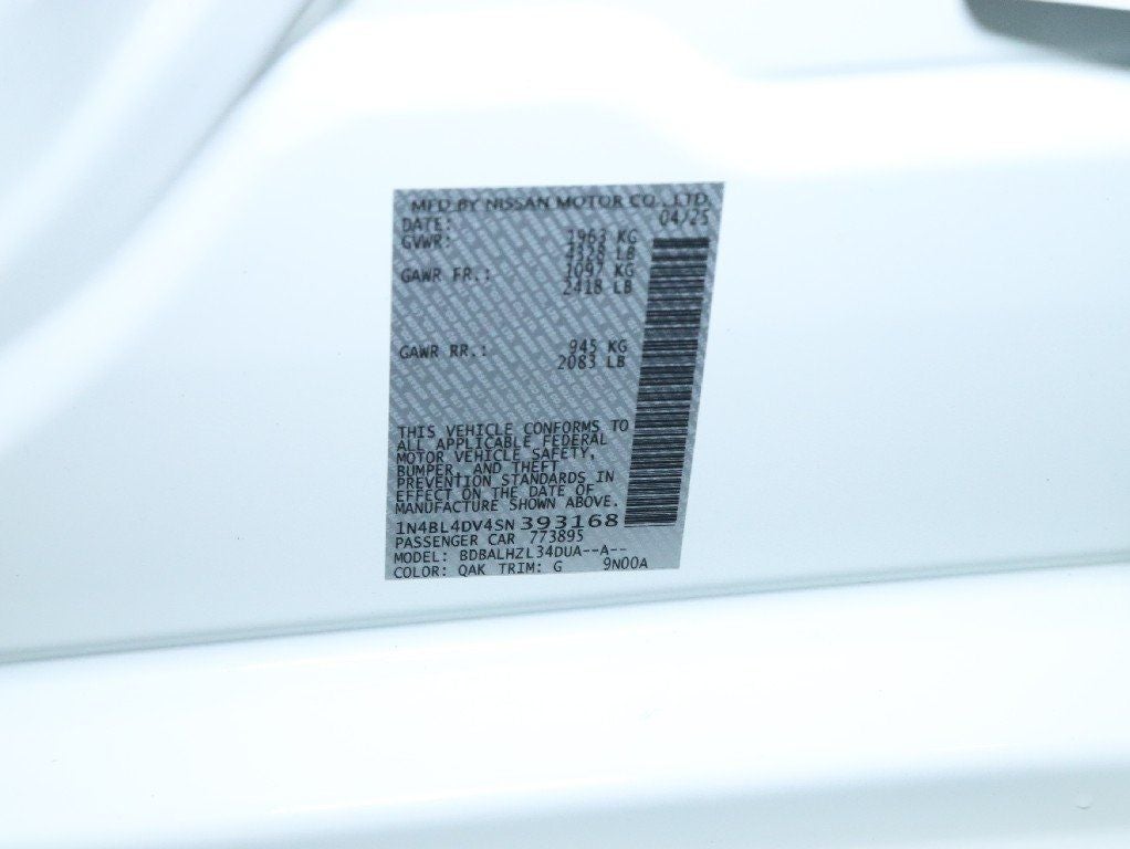 2025 Nissan Altima 2.5 SV