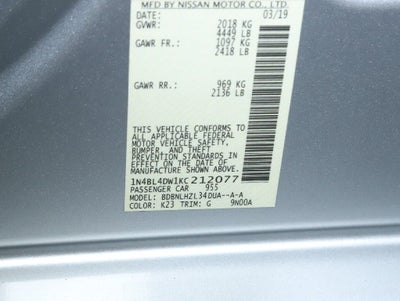 2019 Nissan Altima 2.5 SV