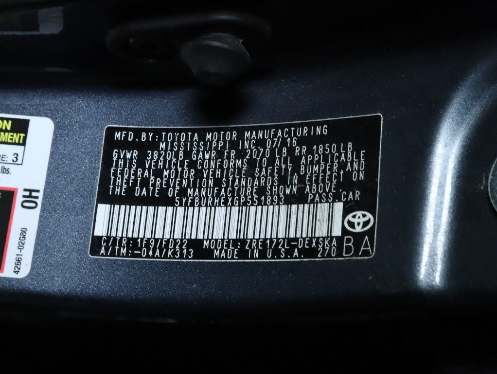 2016 Toyota Corolla S Plus
