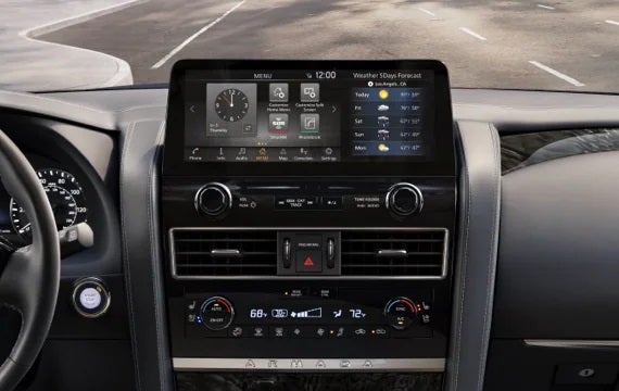 2023 Nissan Armada touchscreen and front console | Ken Ganley Nissan Mayfield in Mayfield Heights OH