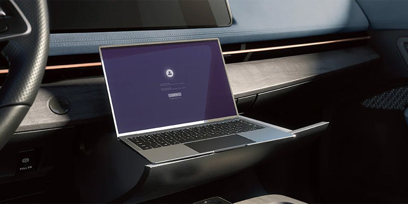 A laptop in the 2024 Nissan ARIYA in Mayfield Heights, OH