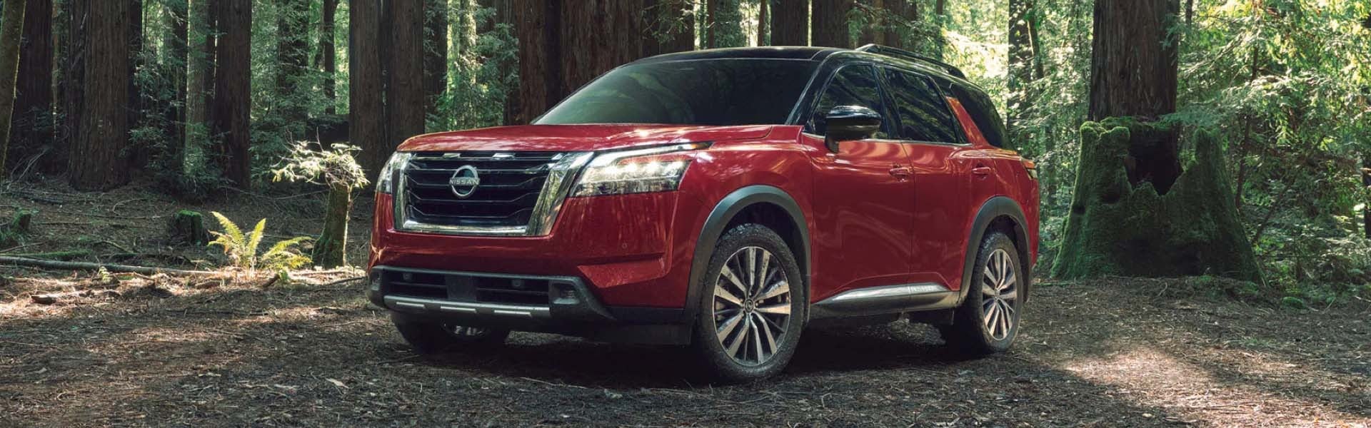 An open door of a 2024 Nissan Pathfinder in Mayfield Heights, OH