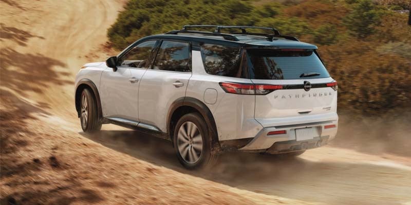 A 2024 Nissan Pathfinder using its powerful engine to off road near Mayfield Heights, OH