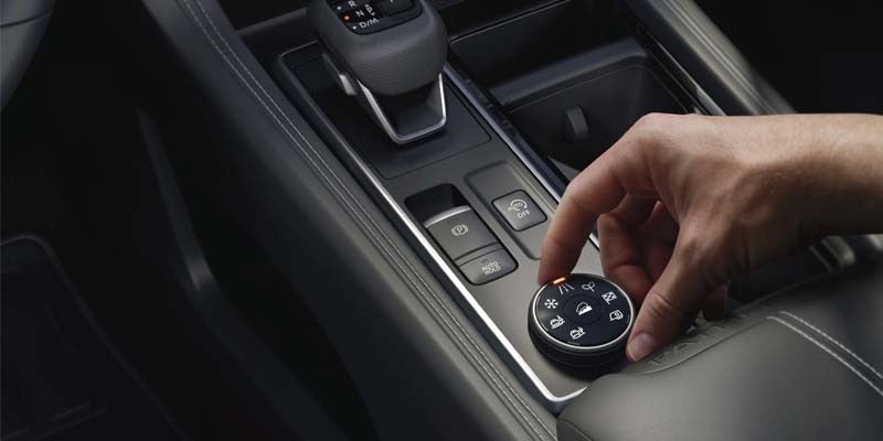 The center console safety features in the 2024 Nissan Pathfinder in Mayfield Heights, OH