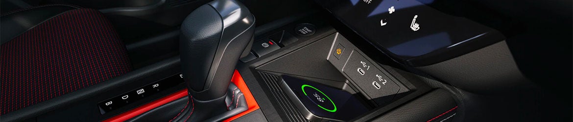 The wireless charging port in the 2025 Nissan Kicks in Mayfield Heights, OH