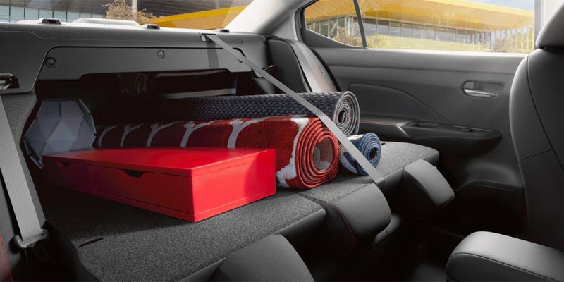 A full trunk of the 2025 Nissan Versa in Mayfield Heights, OH