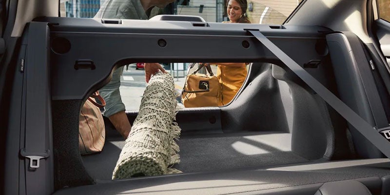 A carpet exhibiting the trunk space avaliable in the 2025 Nissan Sentra in Mayfield Heights, OH