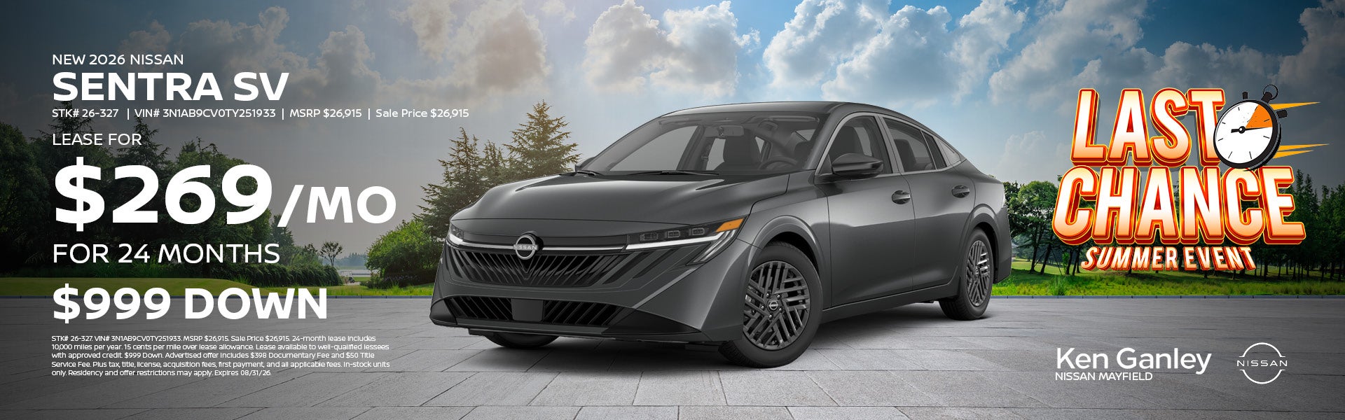 New 2026 Nissan Sentra SV