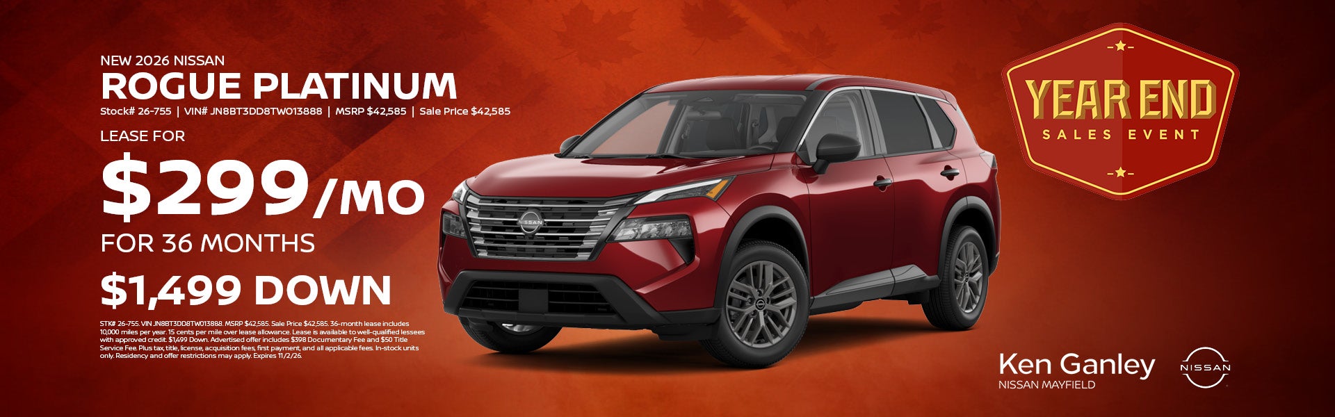 New 2026 Nissan Rogue Platinum
