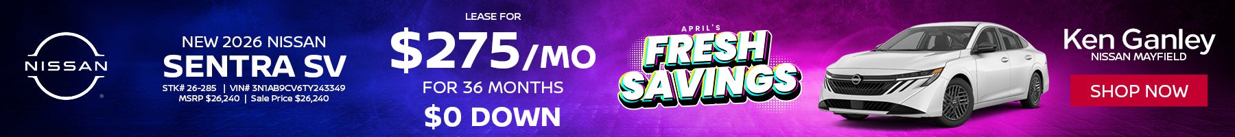 New 2026 Nissan Sentra SV 