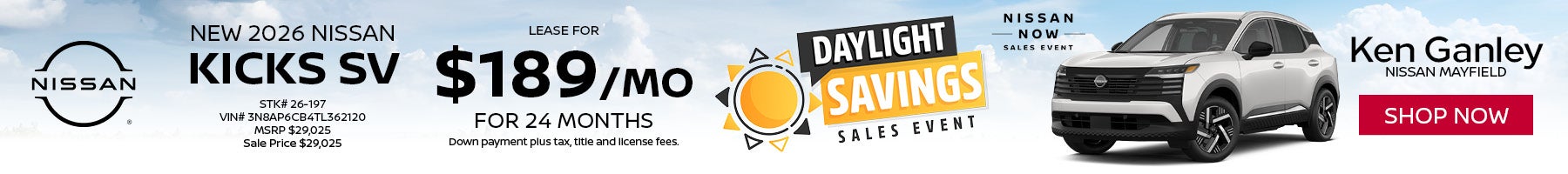 New 2026 Nissan Kicks SV 