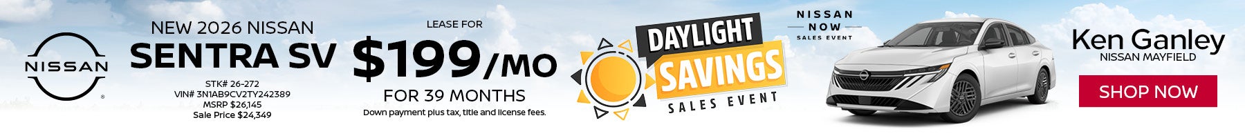 New 2026 Nissan Sentra SV 