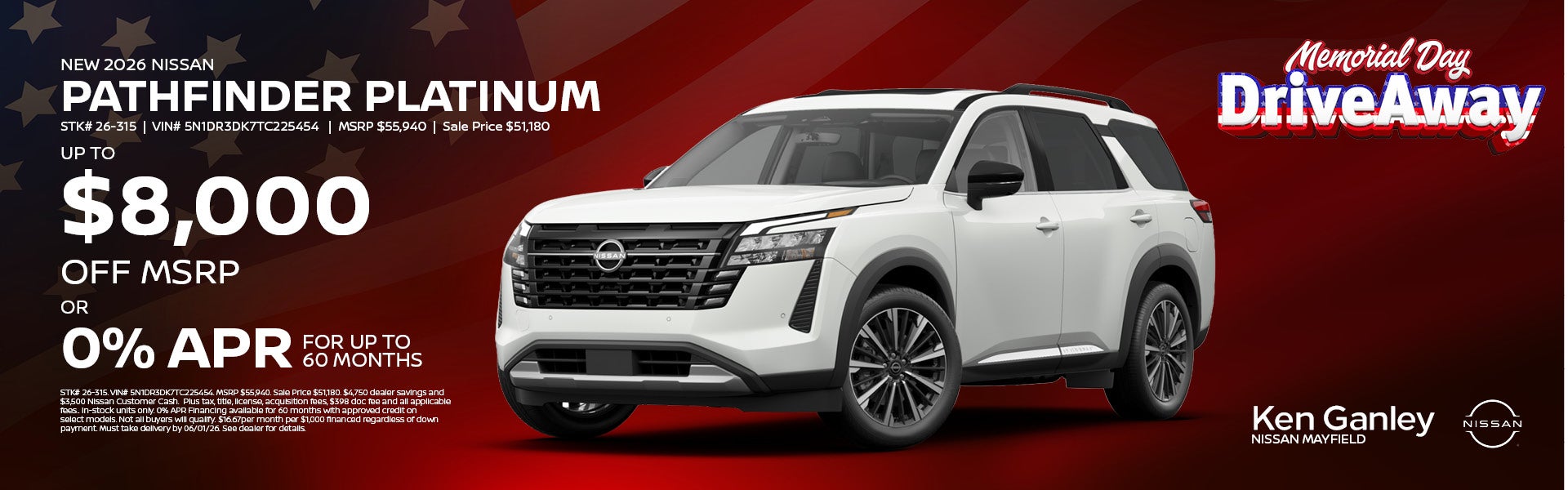 New 2026 Nissan Pathfinder Platinum